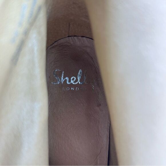 Shelly’s London Blue Suede Leather Ankle Booties Strap Block Heel Women's Size 7 - Picture 10 of 10